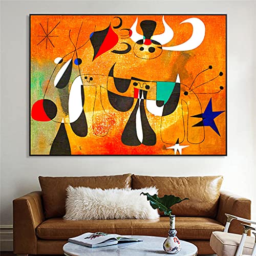 GLWDMB Joan Miro – peinture à l'huile surréaliste abstraite Vintage, célèbre affiche et imprimés, tableau d'art mural pour décoration de chambre, sans cadre, 1 Pièce