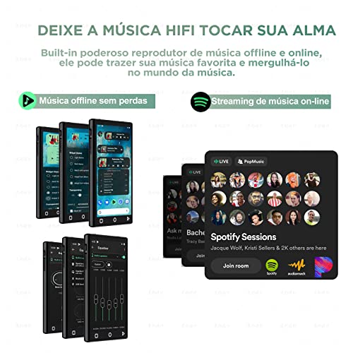 80 GB (cartão de 64 GB gratuito) Leitor de MP3 de 4,3