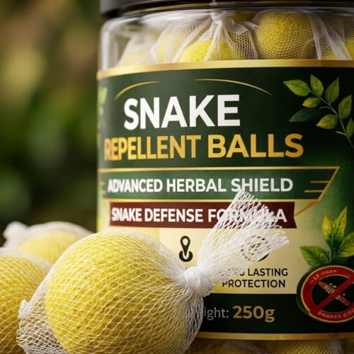 Image of Herbal Snake Repellent Balls - Advanced Natural Protection Formula for Indoor & Outdoor Use | Long Lasting Snake Deterrent for Home, Garden, Farm & Warehouse | Easy-to-Use Pest Control Sachets | 12 Bags (Pack of 1)