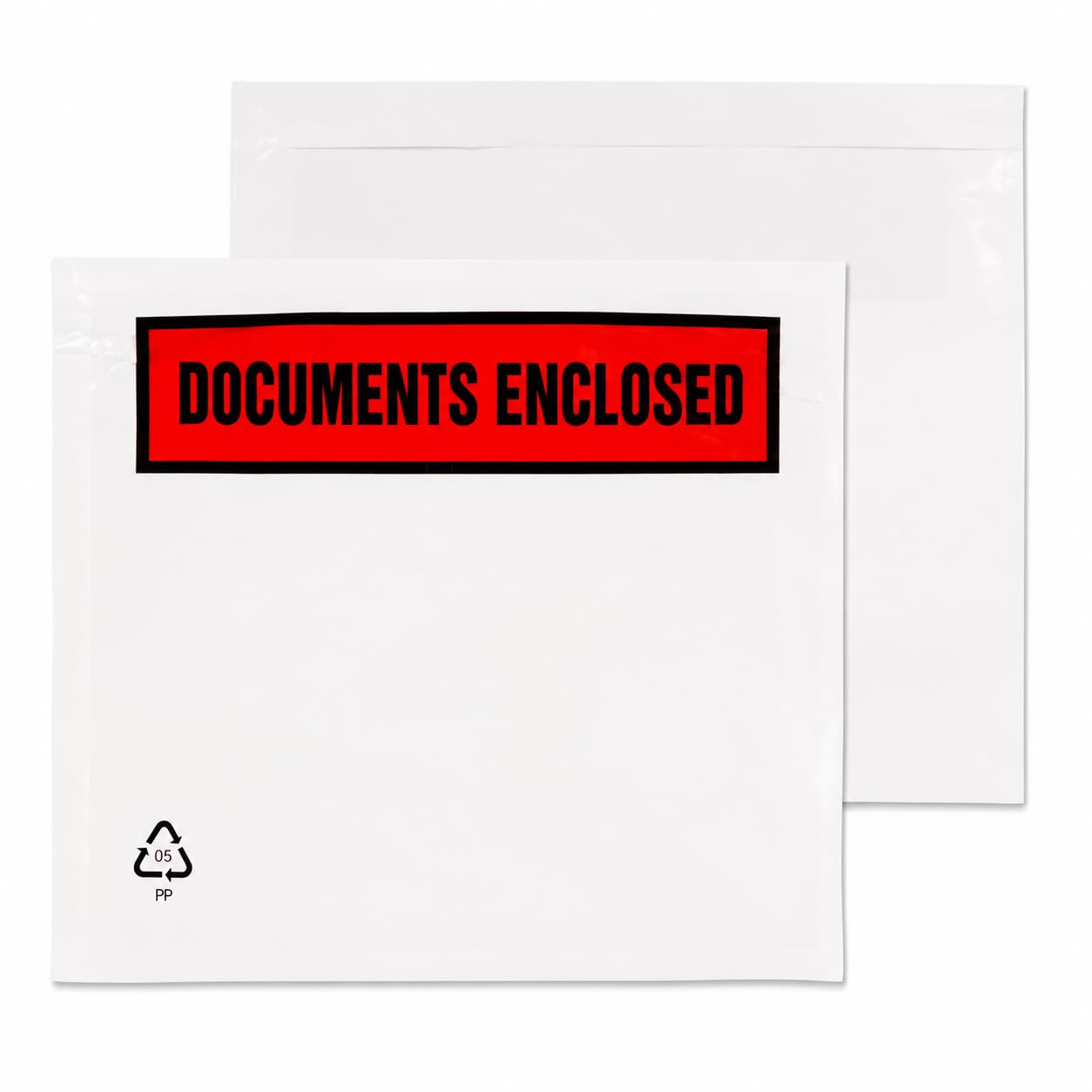 RFE 20 x A7 Printed Document Enclosed Wallets Printed Peel & Seal Clear Plastic Envelopes/Sleeves/Pockets/Wallets | Attach Invoices, Packing Lists & Delivery Notes to Parcels