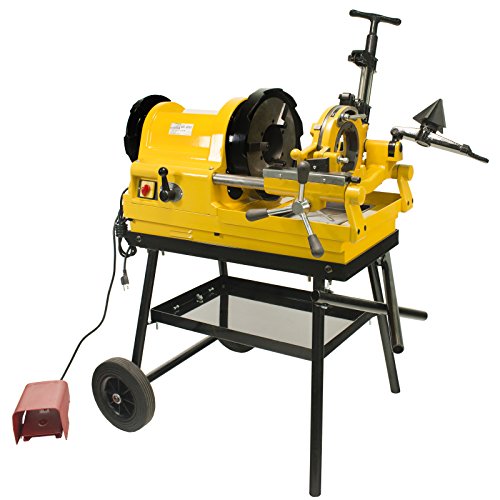 Steel Dragon Tools 6790 Power Pipe Threader Threading Machine 1/2in. - 4in. Capacity with Foot Switch Self-Oiling Die Head and Cart