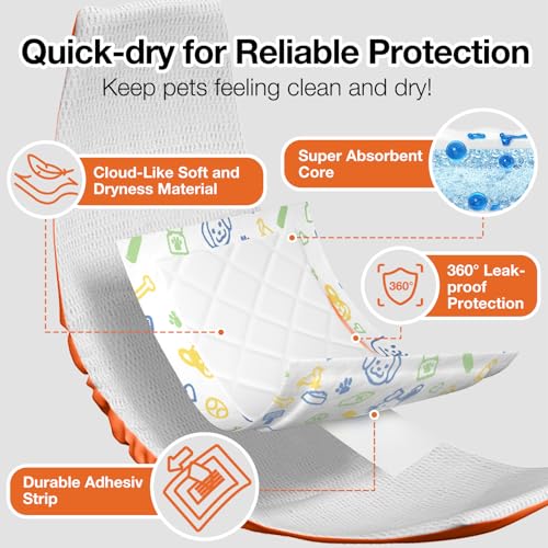 Image of Dog Diaper Liners for Male and Female Dogs(160ct), Super Absorbent Disposable Dog Diaper Booster Pads Inserts fit Most Reusable and Washable Pet Belly Band, Wraps