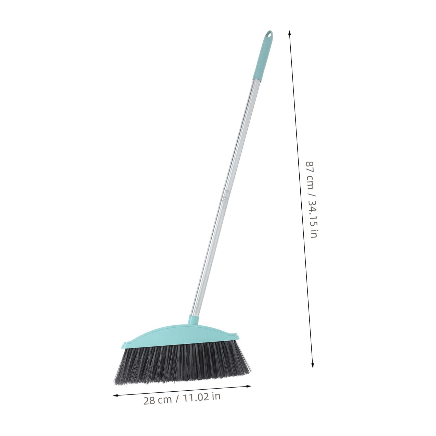 HAPINARY Stainless Steel Handle Sweep Broom Heavy Duty Floor Cleaning Long Handle Broom Plastic Broom Soft Bristles