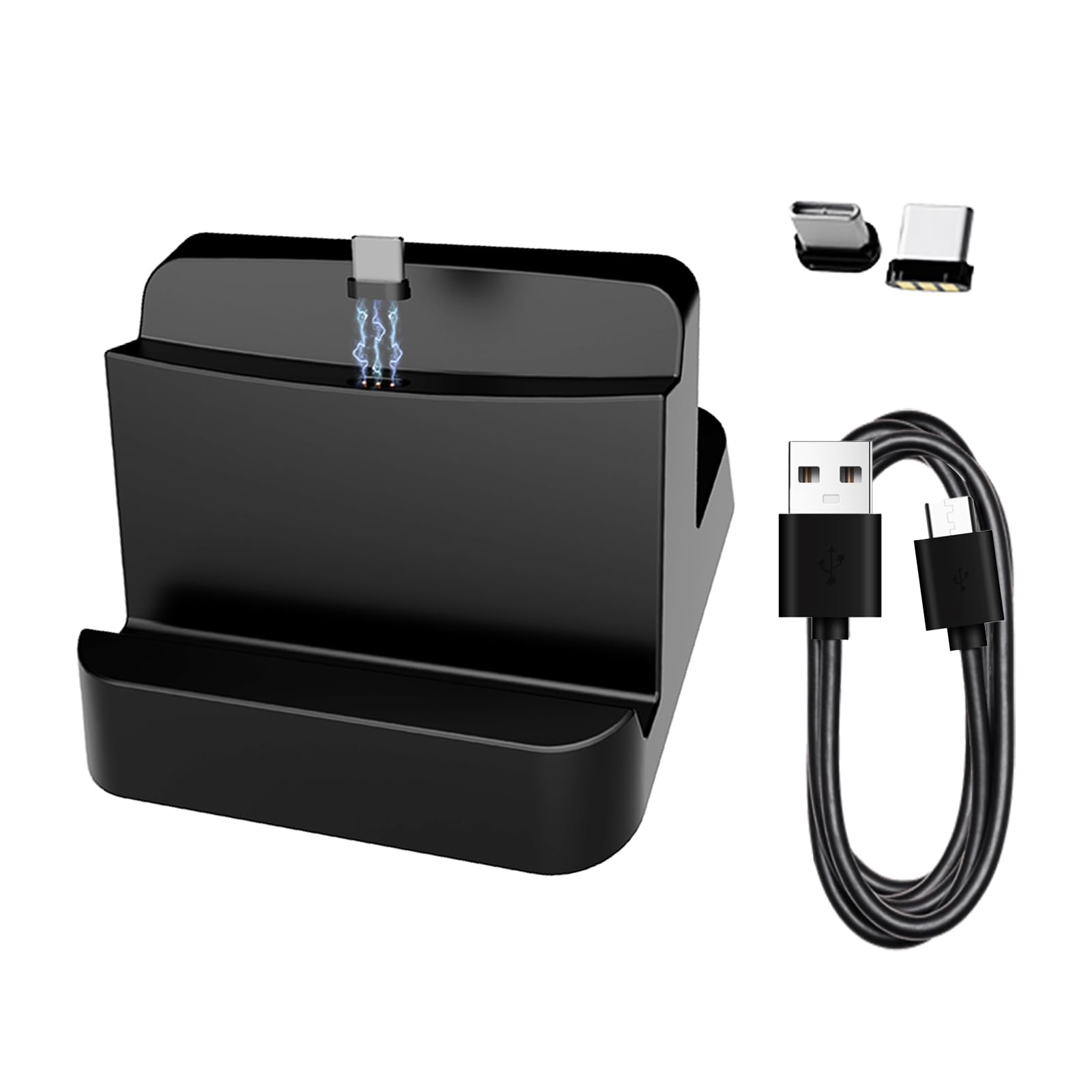 Dock di ricarica con porte USB C rimovibili compatibile con PS Portal Remote Player (Nero)