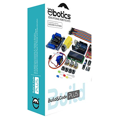 Ebotics Build&Code Plus, Kit de Creación electrónica y Programación ampliado para Arduino, niveles intermedio y avanzado