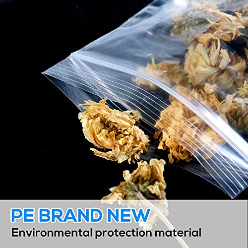 200Pcs (100Pcs 3''X 4'' + 100Pcs 2''X 3'') Small Clear Poly Zipper Bags, Reclosable Zipper Self Locking Storage Plastic Ziplock Assorted Seal Packaging Pockets For Jewelry, Gift Card, Seeds, Candy #TOP6