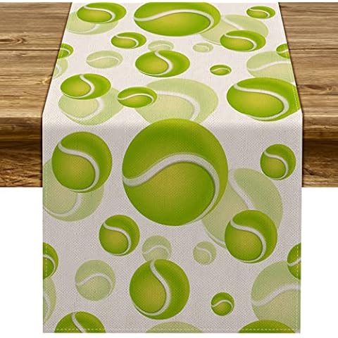 Pudodo Tennis Ball Table Runner for Parties Cover