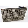 Tommy Hilfiger Women's Beige Brown Logo Printed Large Wristlet Wallet Clutch Bag