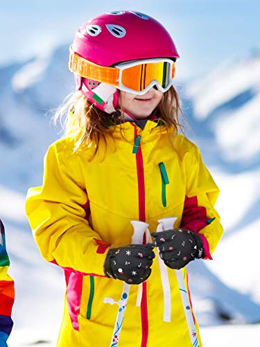 image for Hicarer 2 Pairs Kids Waterproof Winter Snow Gloves for Boys Girls Chil