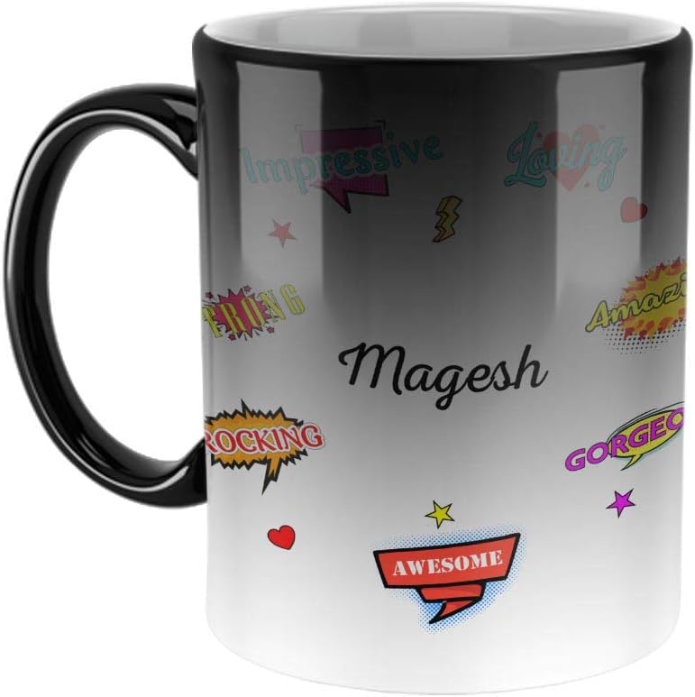 FABTODAY Ceramic Coffee Mug - Best Personalised Gift for Birthday - Color Changing Magic Mug, Name - Magesh