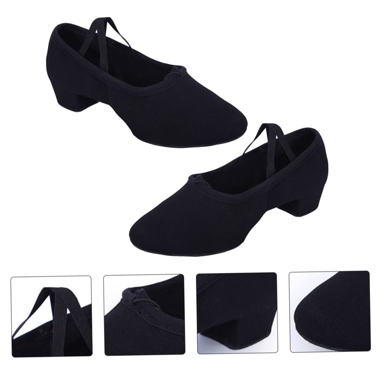 COLLBATH Scarpe da Ballo Ballerine per Adulti Balletto Toccare Le Scarpe Abbigliamento Scarpe da Yoga per Adulti Scarpe Latine per Donna Basso Tomaia: Tela Black