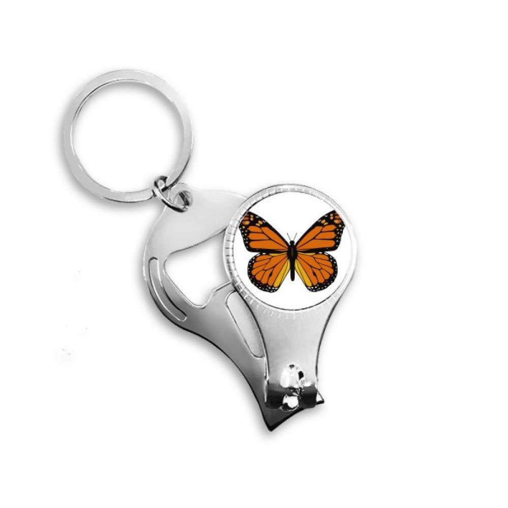 Décapsuleur papillon avec pince à ongles orange en acier pour clé