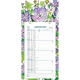 Año: 2016 Exacompta 33215E Calendario mensual 33 x 16 cm Año 2018, (diseño floral), blanco
