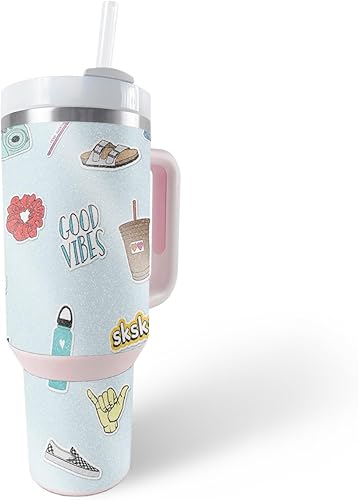 Miniatura 9 de MightySkins - Vaso con purpurina brillante compatible con Stanley The Quencher H2.0 FlowState de 40 onzas, cachemira vintage, acabado protector y