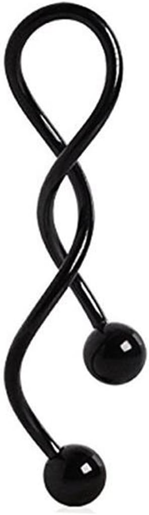 Kiokioa Spiral Twist Navel Ring 316L Surgical Steel Body Piercing Rings14g