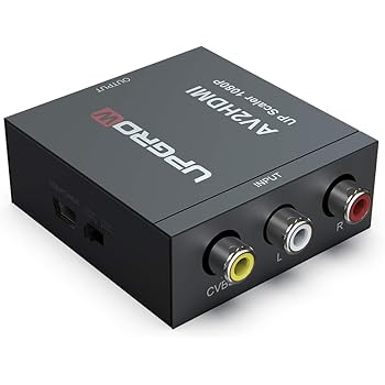 UPGROW RCA to HDMI Converter 1080P Mini CVBS to HDMI Composite Video Audio Converter AV to HDMI Converter Supports NTSC PC Laptop Xbox PS4 PS3 TV STB VHS VCR Camera DVD, UPGROWRCAH01