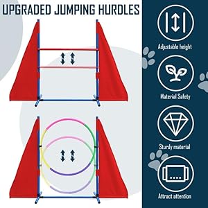 Dog Agility Course Backyard Set, Dog Agility Equipment, Portable Agility Training Equipment for Dogs, Build Dog Obstacle Course Backyard with 2 Tunnels, 3 Jumps, 6 Weave Poles & More, Dog Training Kit Dog Agility Course Backyard Set Dog Agility Equipment Portable Agility Training Equipment for Dogs Build Dog Obstacle Course Backyard with 2 Tunnels 3 Jumps 6 Weave Poles More Dog Training Kit