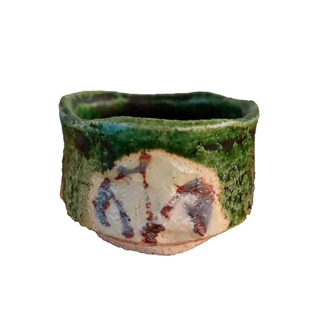 Sake cup Oribe Made in Japan 【Ceramic artist Tetsuo Ogawa's work】 Sake set Handmade pottery gifts