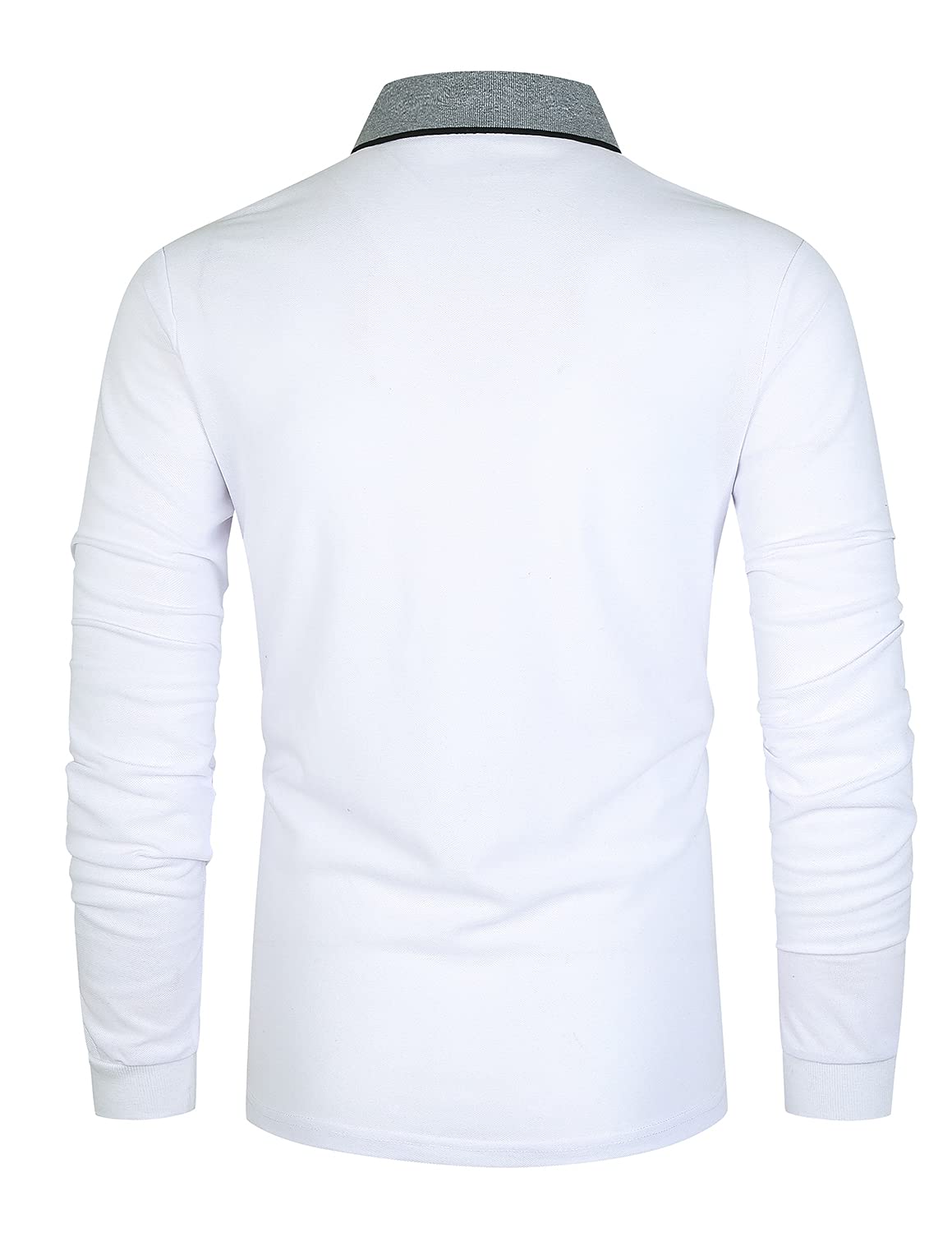 GNRSPTY Polo Manica Lunga Uomo Maglietta Denim Collare Maglia Elegante Cotone T-Shirt Golf Tennis Lavoro Camicia