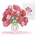 Produktbild Magic Moments® Pop Up Karte Blumenstrauß mit roten Rosen  Handgemachte 3D Geburtstagskarte für Frau, Freundin, Mama  Hochzeitskarte, Jahrestagskarte, Muttertagskarte  Blumenkarte mit Umschlag