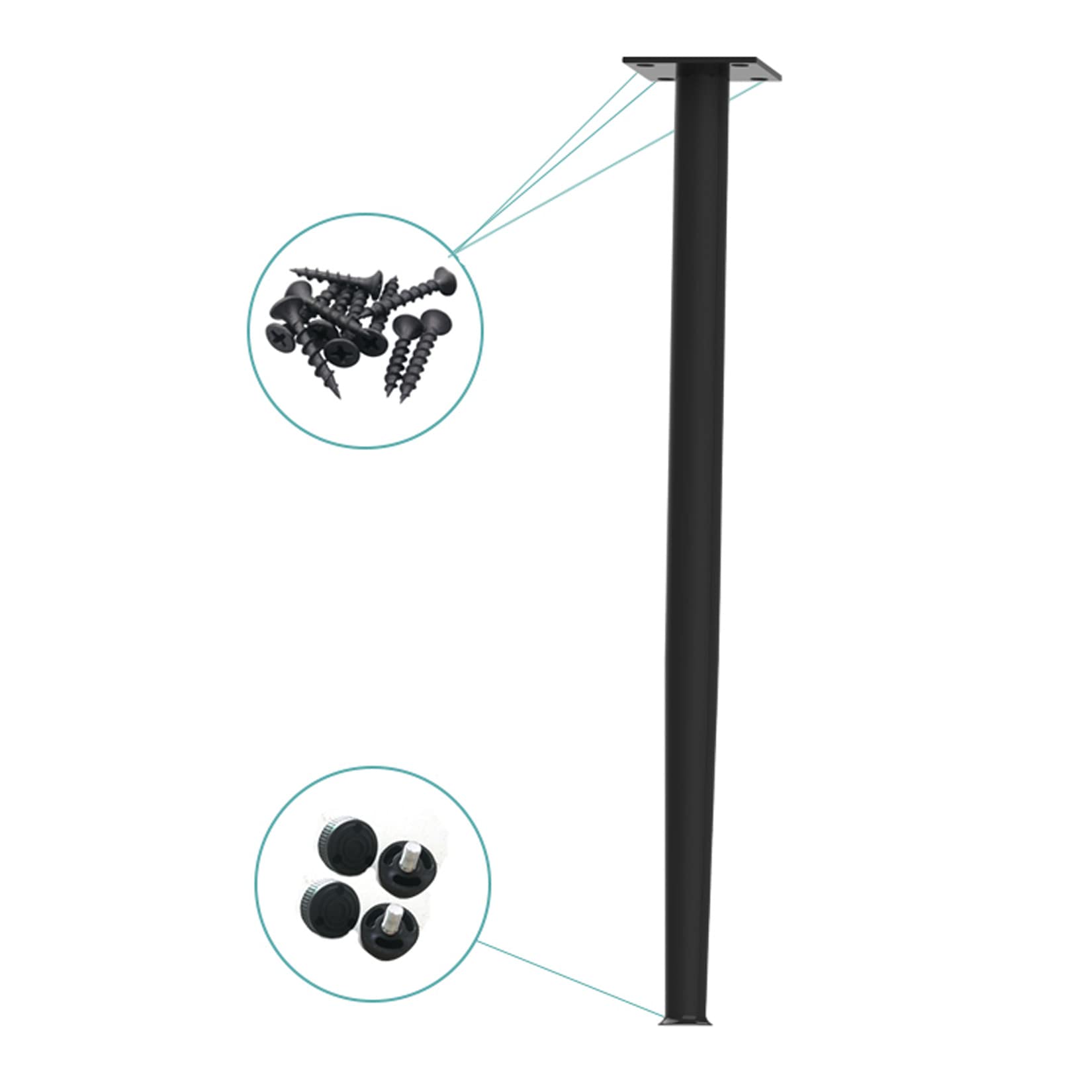 Metalowe nogi stołowe w nowoczesnym stylu, zestaw 4 wymiennych nóżek meblowych do sofy, szafki, biurka, stolika kawowego, 18 cm, czarne/złote/srebrne nogi ze śrubami