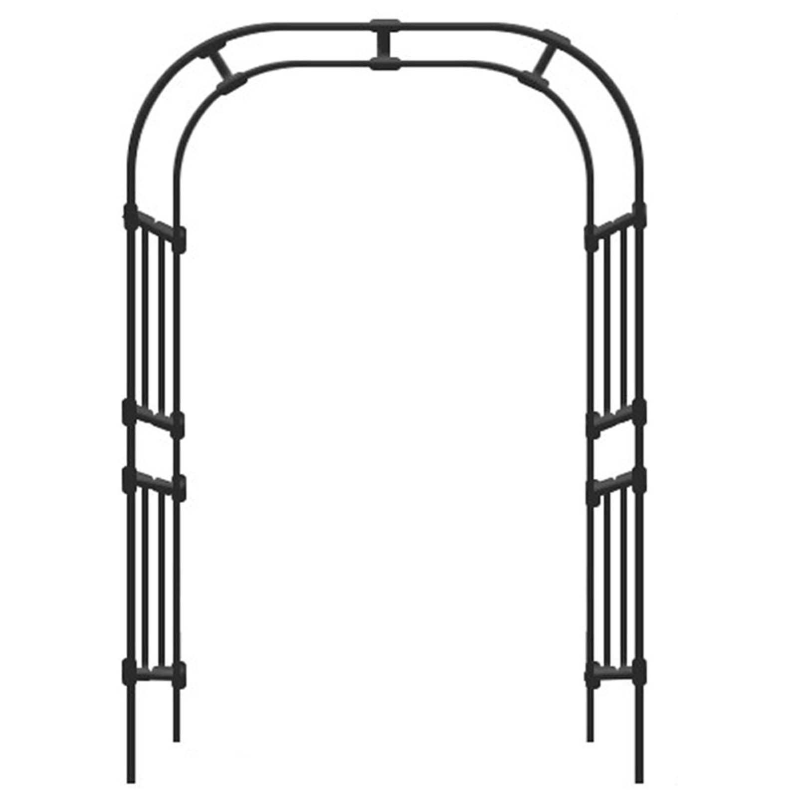 Rosenbogen aus Metall, 180 cm, schwarz, Pergola-Laube für Kletterpflanzen, Gartendekoration