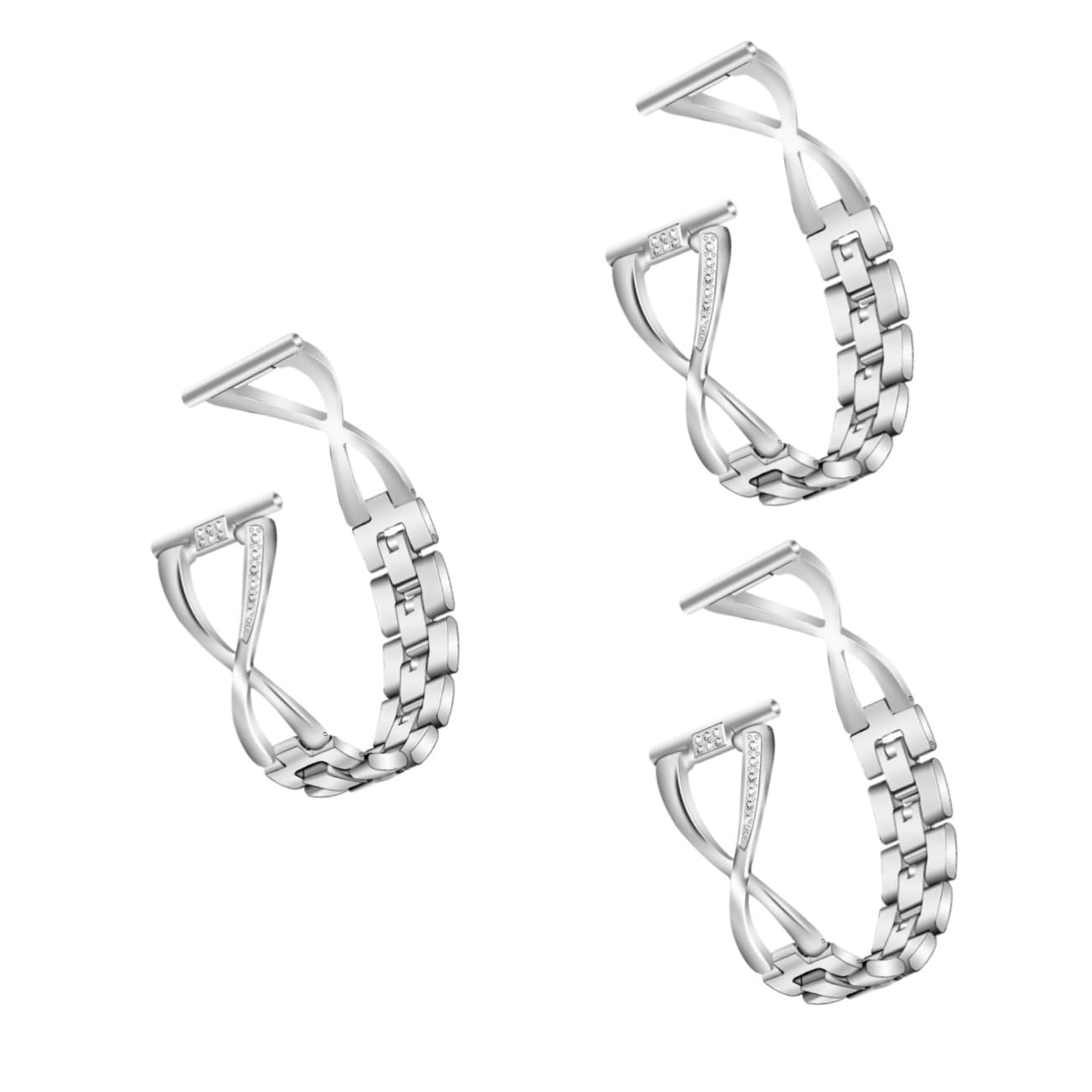 UKCOCO 2 Pièces Hommes Bracelet Manchette Bracelets Pour Hommes Pour Hommes Montre Strass Correa Para Hombre De Montre Remplacement Bande