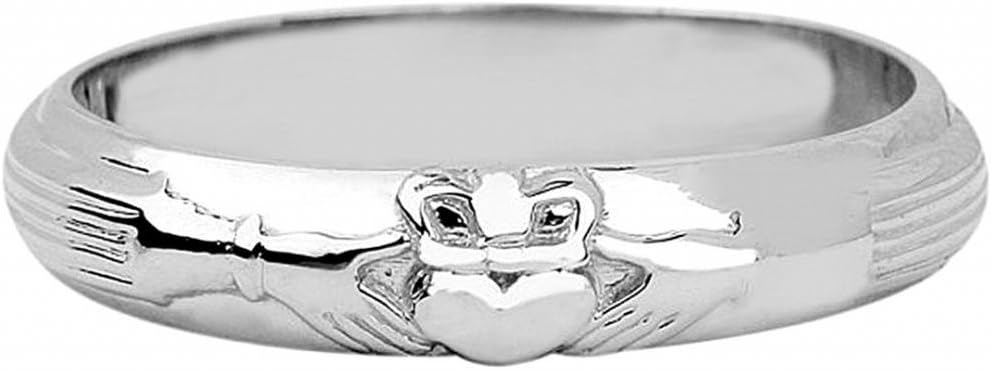 Solid 925 Sterling Silver Claddagh Ring Wedding Band