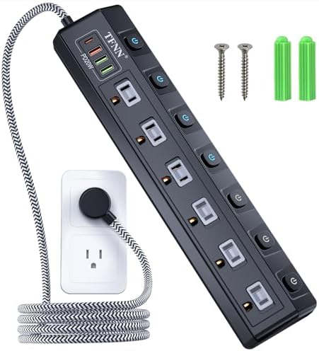 Amazon.com: Power Strip with USB Ports,5FT Total 70W 4 USB Charging ...