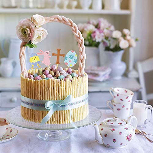 Happy Easter Cupcake Topper For Easter Rabbit Theme Spring Party Decoration Dessert Supplies - Set Of 24 #TOP2