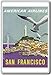 San Francisco, American Airlines, Usa - Vintage Travel Fridge Magnet - Calamita da frigo