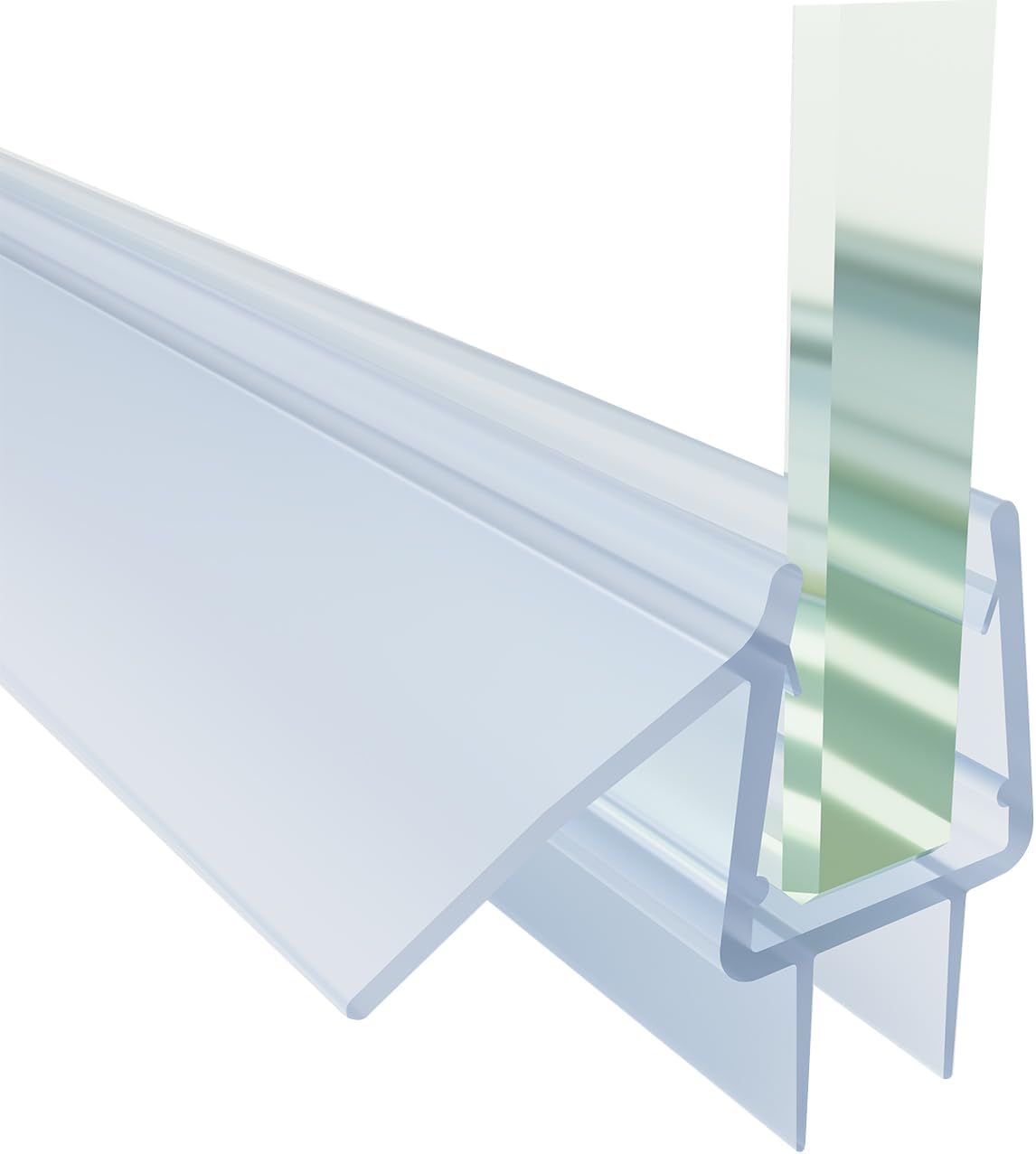 Glass Shower Door Bottom Seal Strip for 3/8" Glass, 36" Long Sweep to Prevent Leaks and Create a Water Barrier, Clear Vinyl Shower Glass Door Seal Strip