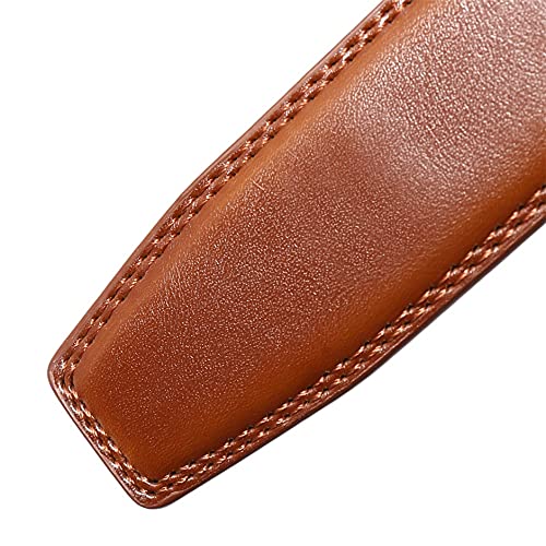 Men's Belt Automatic Buckle Genuine Leather Belts for Men Waist Strap Male Formal Belt (Color : Black, Size : 120 cm) (Brown 120 cm)4