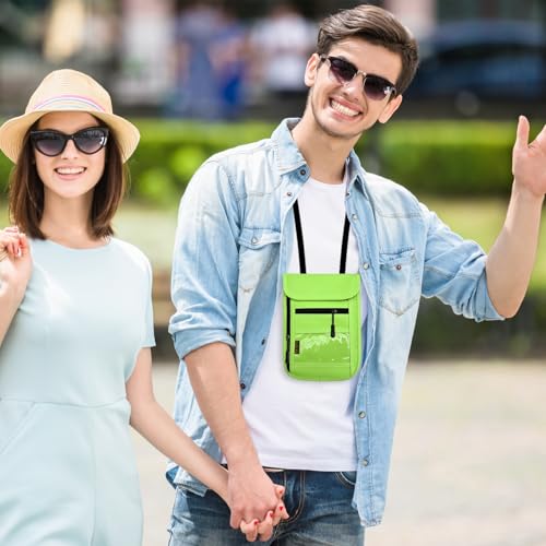 Image of Travel Neck Wallet & RFID Blocking Sleeves for Men and Women, Neck Money Pouch Anti Theft Travel Document Organizer with Adjustable Strap - Green