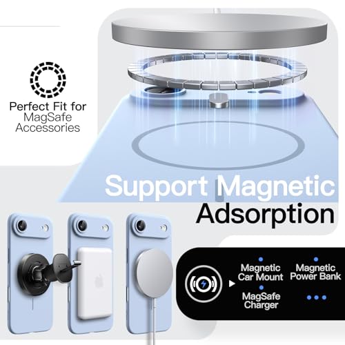 Image of JETech Magnetic Slim Case for iPhone Air, Compatible with MagSafe, Ultra-Thin Lightweight Minimalist Phone Cover with Matte Finish and Full Camera Lens Protection, 6.5-Inch Display (Sky Blue)