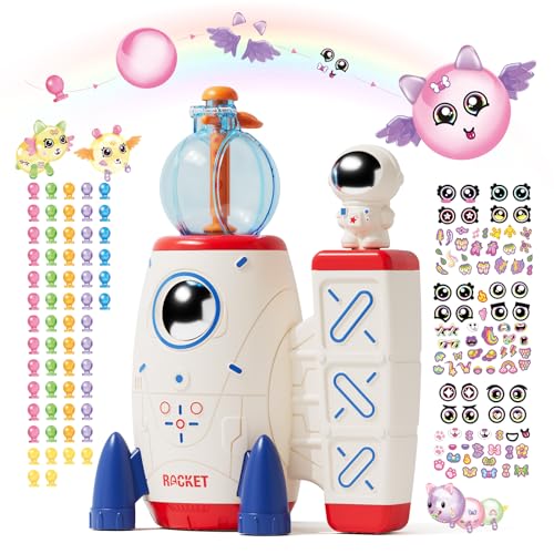 DIY Space Magic Balloon Craft Kit, Sticker Decorated Balloons Toy for Kids, Rocket Air Pump Fun with Balloon Monster Pals, DIY Creative Activity, Birthday Gifts for Girls Boys Ages 3+