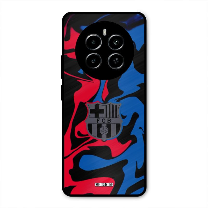Image of PrintShield FC Barcelona Comic Back Cover for Realme P1 5G, Shockproof Printed Phone Case with Soft TPU Sides & Anti-Slip Grip