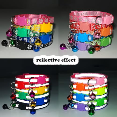Collar de gato seguro contra tirones reflectante ajustable Brerk Away pack de 2 amarillo 4