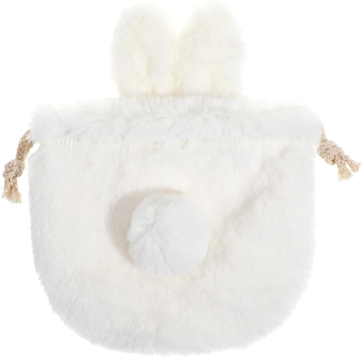 Kichvoe Plush Drawstring Bag Bear Rabbit Ear Makeup Pouch Lightweight Cosmetic Bag for Travel Toiletry Storage 9.05 X 7.08 X 0.39 in Casual Shopping and Going Out