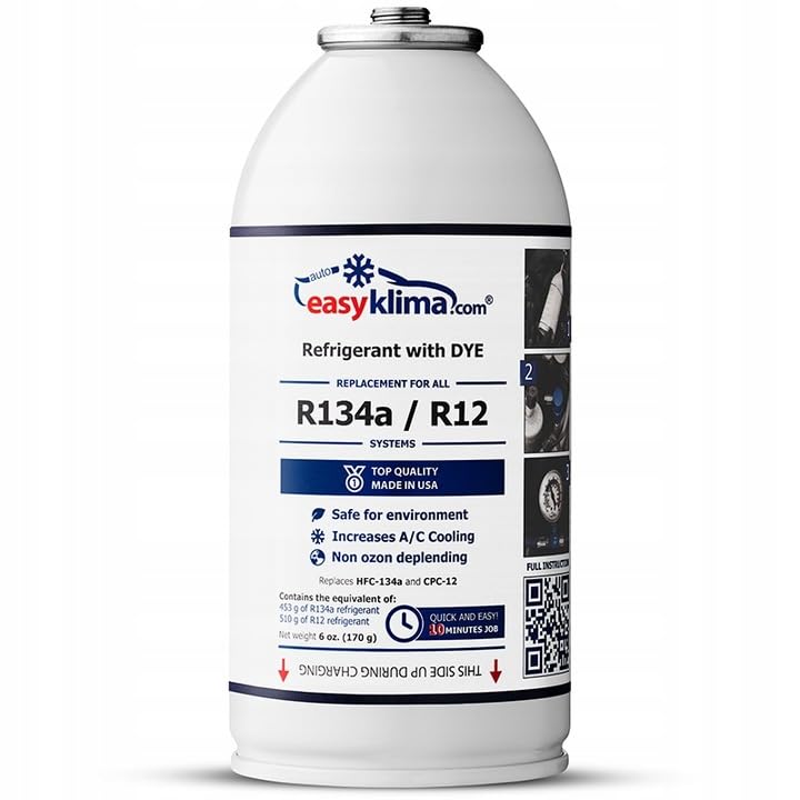 Recharge R134a climatisation voiture avec colorant traceur UV EasyKlima