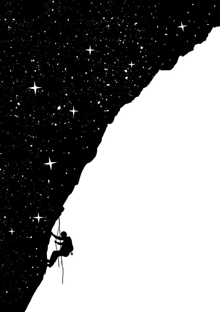 Night climbing (bw) Poster Print - Balazs Solti (24 x 36)