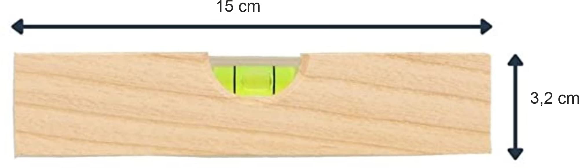 teemando® 10 X Marken Mini-Wasserwaage, 15 cm aus Eschenholz, Richtwaage mit Libelle