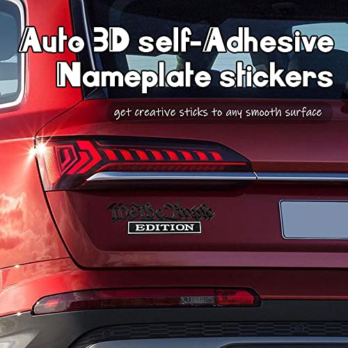 Image of We The People Edition Emblems, 3D Full Metal Car Decals with Strong Adhesive, Personalized Decoration Labels Car Badges to Highlight Yourself, Universal Car Accessories for Trucks SUVs (Black+White)
