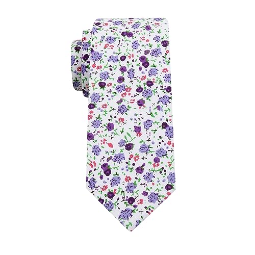 Image of Mantieqingway Floral Ties for Men Skinny Cotton Tie Flower Necktie