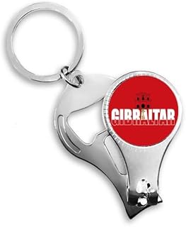 Gibraltar Country Flag Name Nail Nipper Ring Chaveiro Abridor de Garrafas Cortador