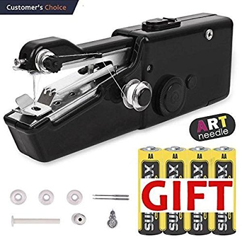 Portable Sewing Machine, Small Mini Hand Held Electric Stiching Sew Machine, Handy Handheld Travel Black Easy Sewing Machine, Home Kids Stitch black Electronic Sewing Machines