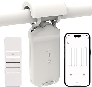 Luminea Home Control Gardinenmotor: Smarter 3in1-Vorhangmotor, Akku, Bluetooth, Fernbedienung, Timer, App (Vorhang-Fernbedienung, TUYA-kompatibler Vorhangmotor, Alexa)