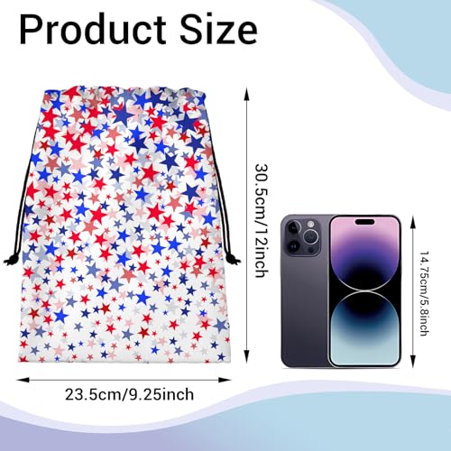 Image of Blue Red Gymnastics Grip Bags with Stars Small Drawstring Gym Bag