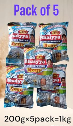 Image of All In One Bhaiyya Cleaning Powder Dishwash Powder detergent Pack of 5 (bhaiya powder-pack of 5)