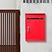 Generic Wall Mount Locking Mailbox Suggestion Collection Box Storage Box Anti Ruse Office Business Outdoor with Keys Metal Postbox, Red